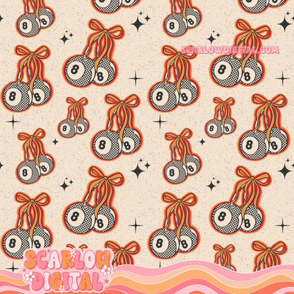 8 Balls Seamless Pattern Digital Design