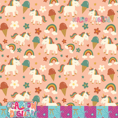 Unicorns Seamless Pattern Digital Design