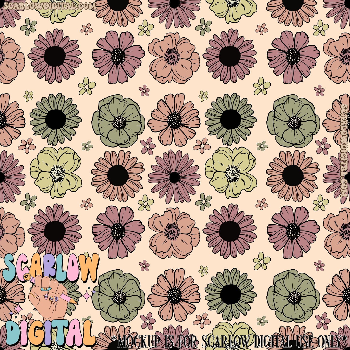 Flowers Seamless Pattern Digital Design