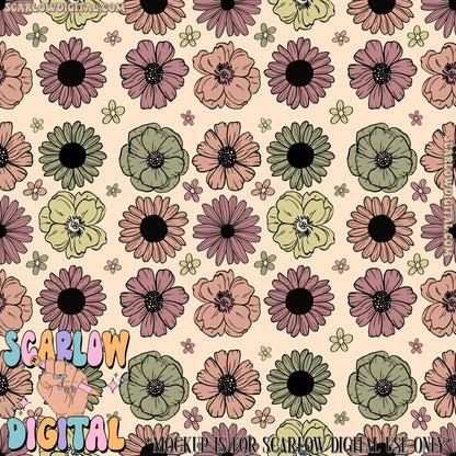 Flowers Seamless Pattern Digital Design