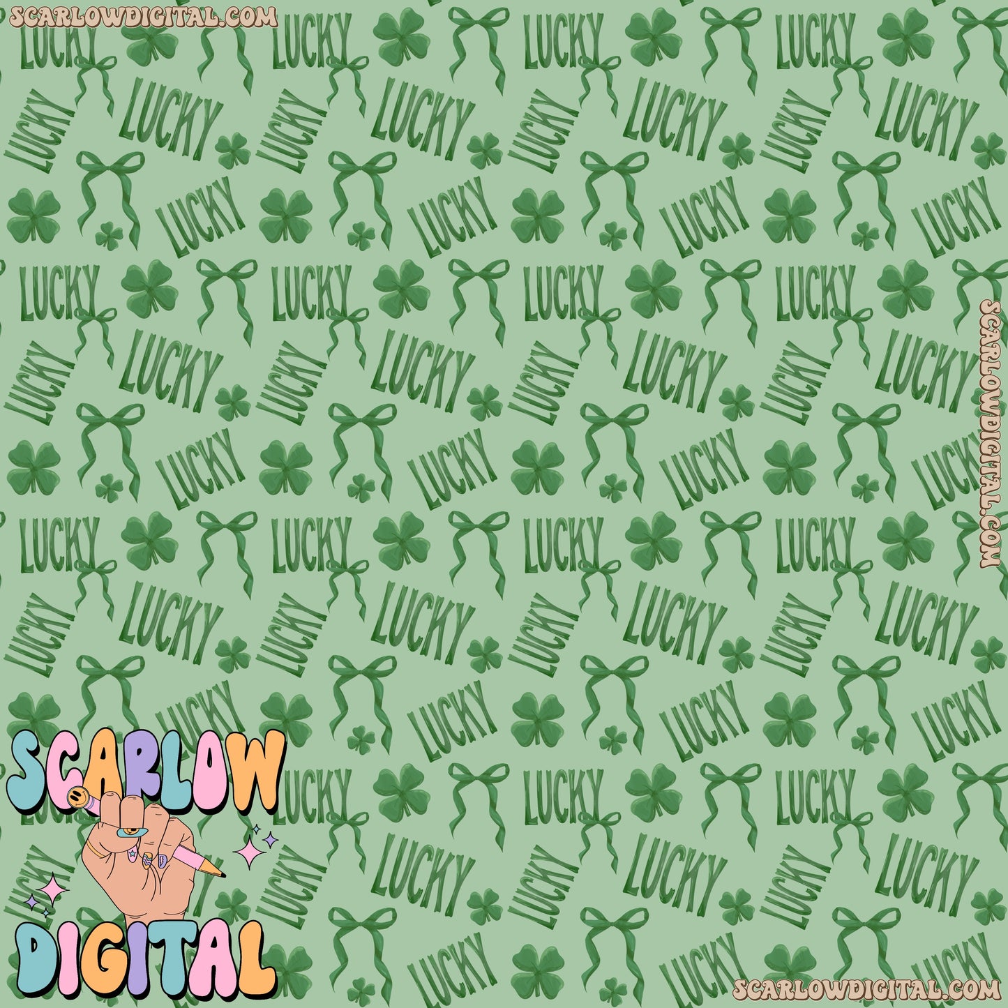 Lucky Bows Seamless Pattern Digital Design