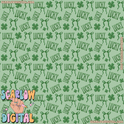 Lucky Bows Seamless Pattern Digital Design