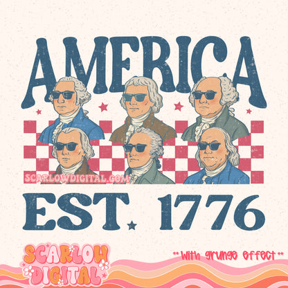 America 1776 PNG Digital Design