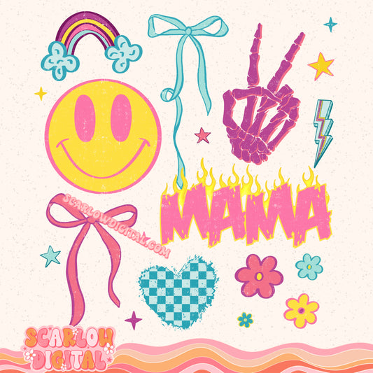Retro Mama PNG Digital Design