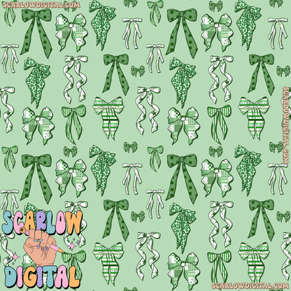 Lucky Bows Seamless Pattern Digital Design