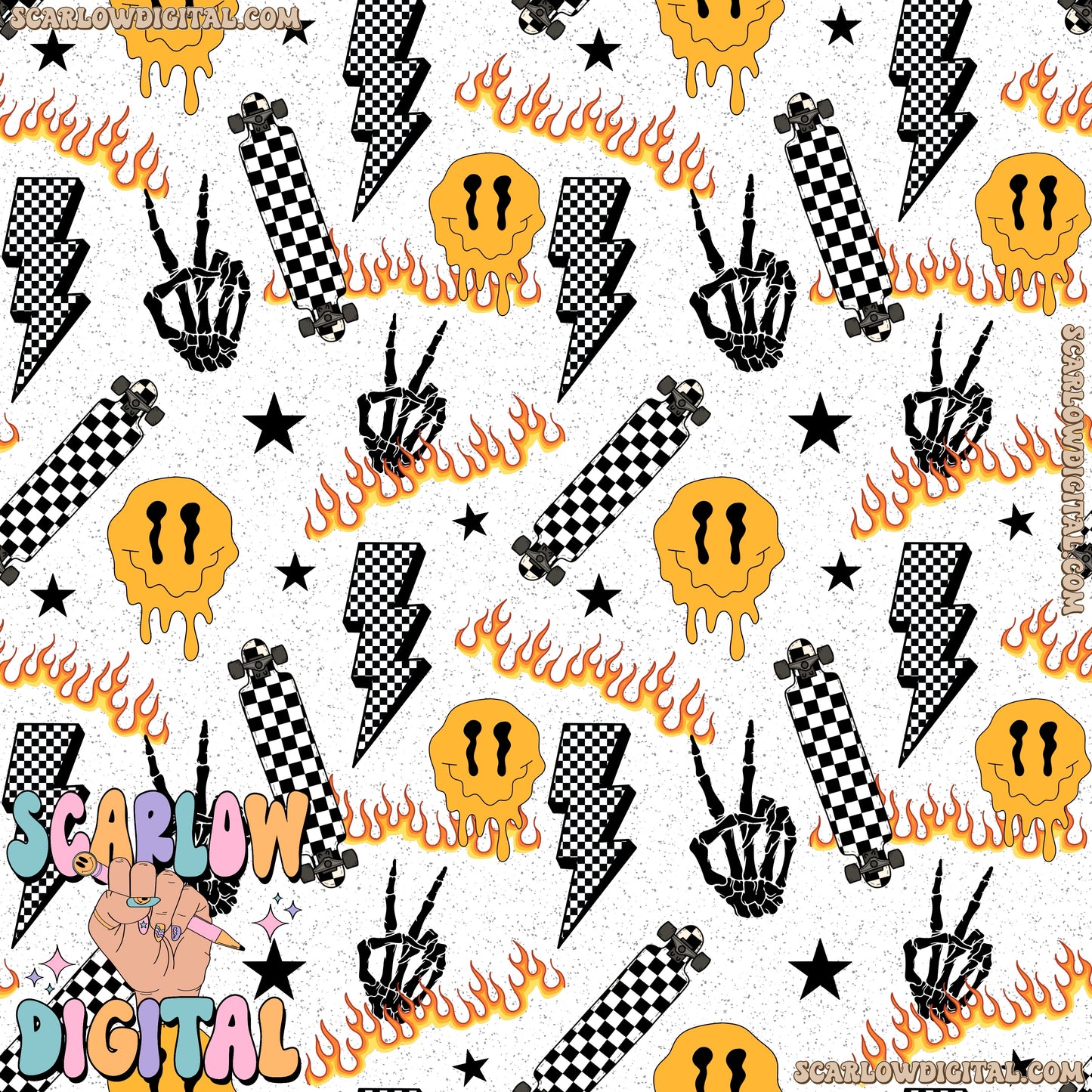 Rocker Seamless Pattern Digital Design