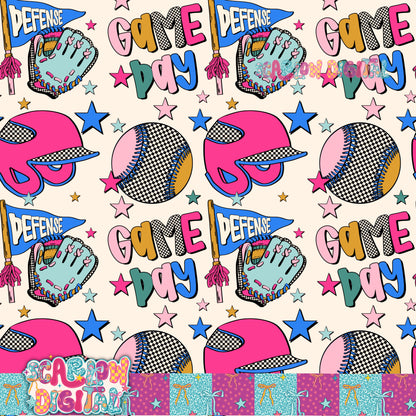 Retro Baseball or Softball PNG Digital Design With AND Without the Helmet's Face Cage