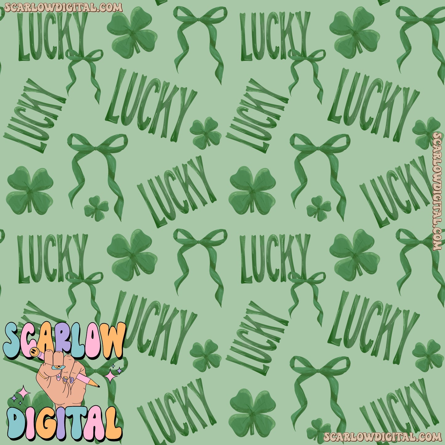 Lucky Bows Seamless Pattern Digital Design