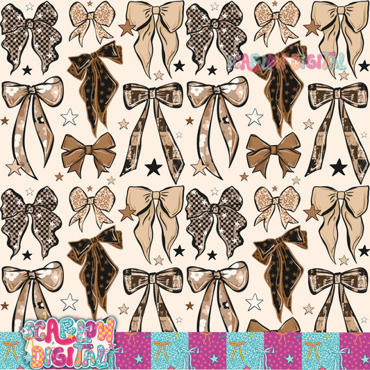 Leopard Bows Seamless Pattern Digital Design