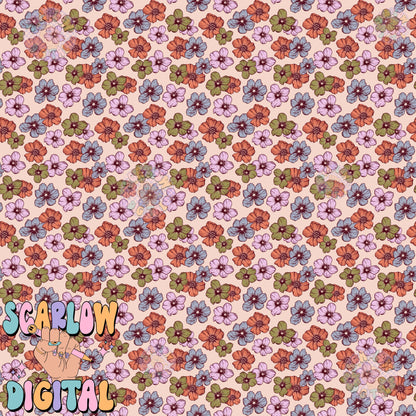 Flowers Seamless Pattern Digital Design