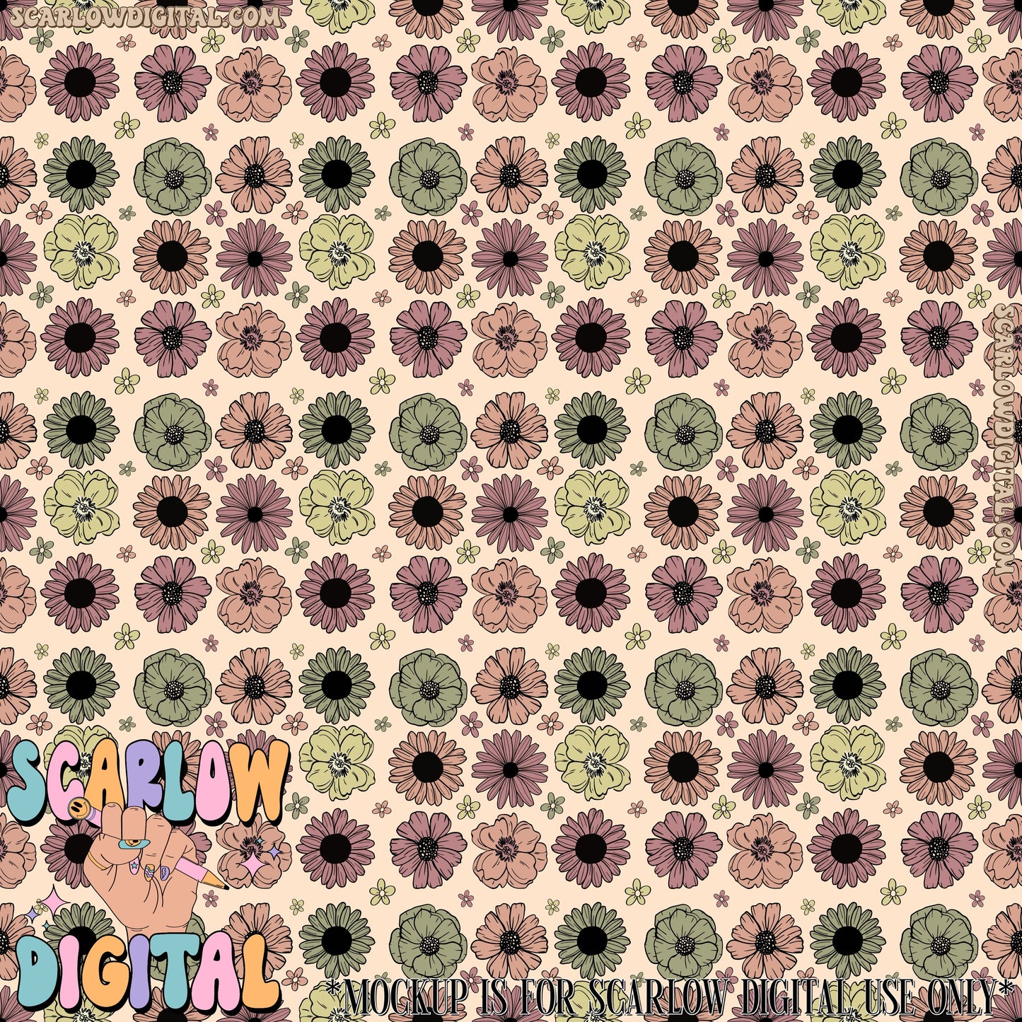 Flowers Seamless Pattern Digital Design