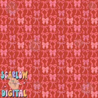 Pink Bows Seamless Pattern Digital Design Download, christmas seamless pattern, coquette seamless pattern, bows digital patterns prints