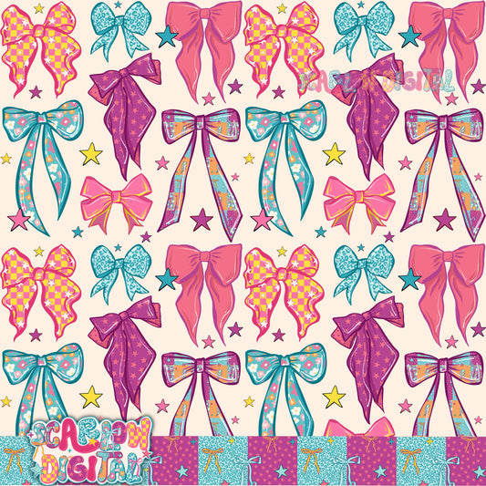 Retro Bows Seamless Pattern Digital Design