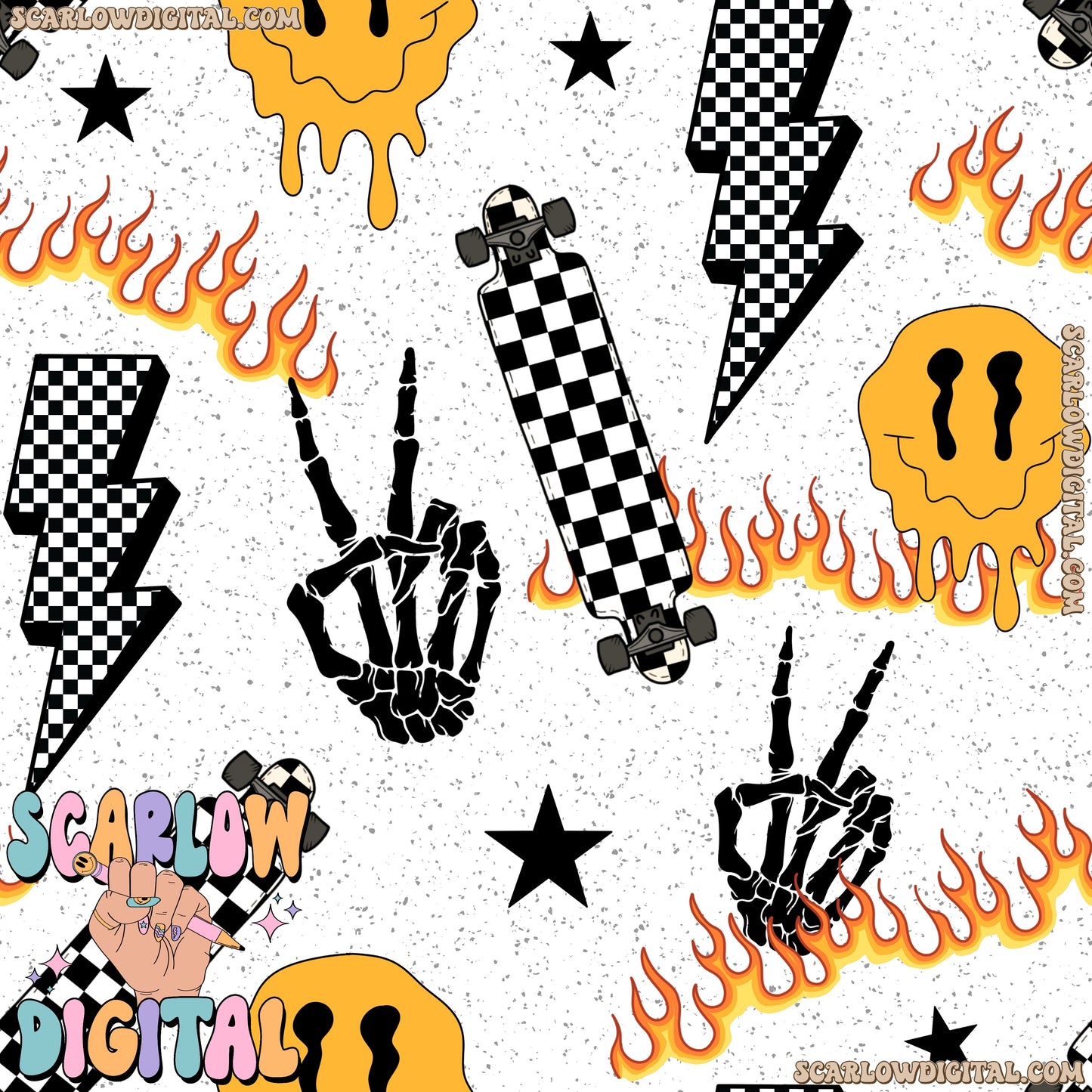 Rocker Seamless Pattern Digital Design