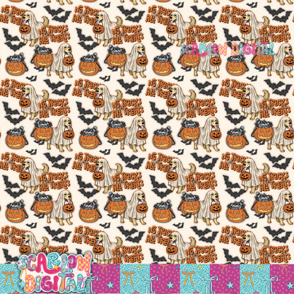 No Tricks All Treats Seamless Pattern Digital Design