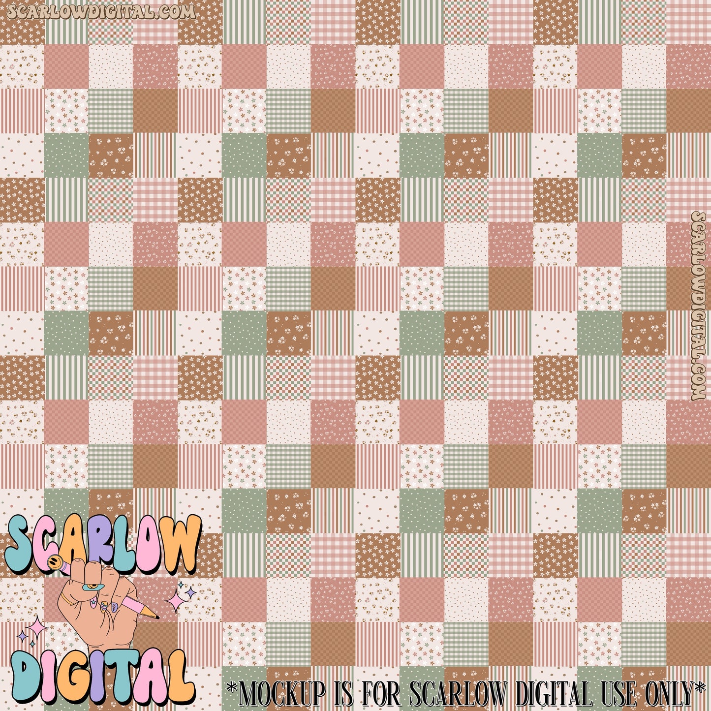 Boho Patchwork Seamless Pattern Digital Design