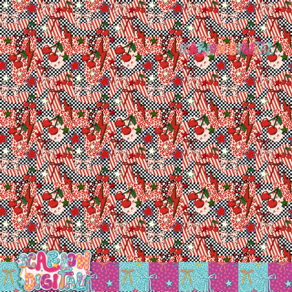 Cherry Patches Seamless Pattern Digital Design