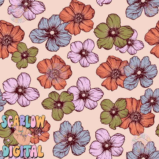 Flowers Seamless Pattern Digital Design