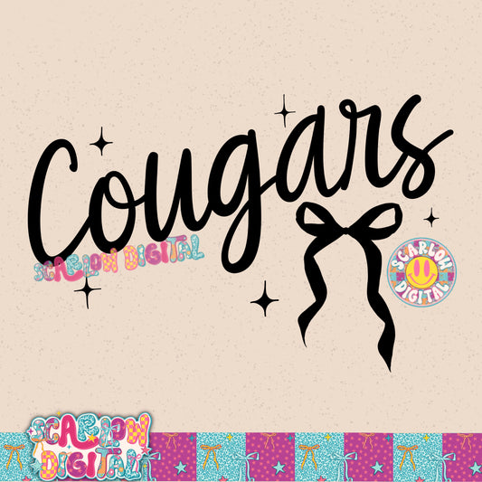 Cougars Bow PNG Digital Design