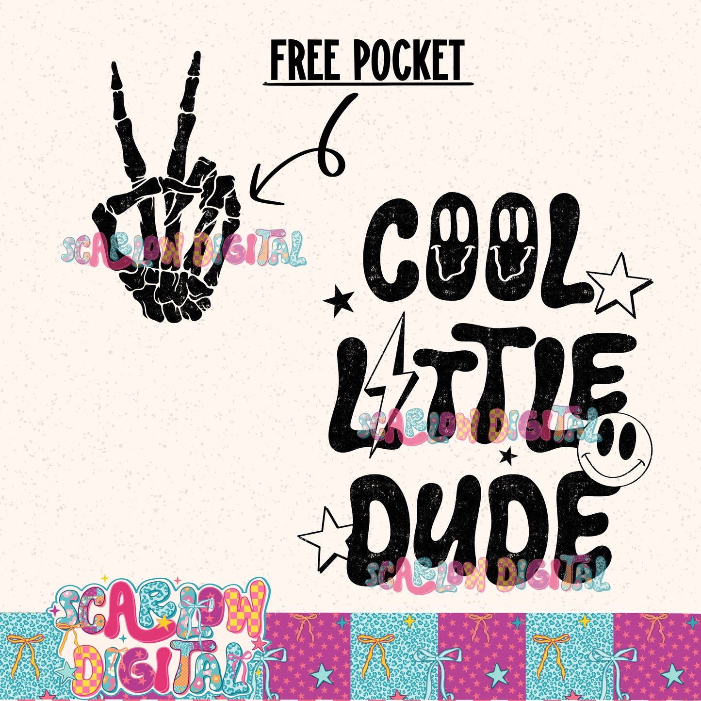 Cool Little Dude Front and Back PNG Digital Design