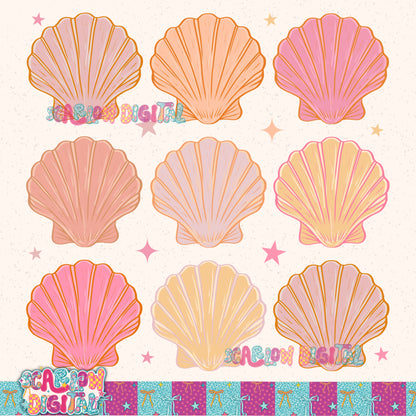 Sea Shells PNG Digital Design
