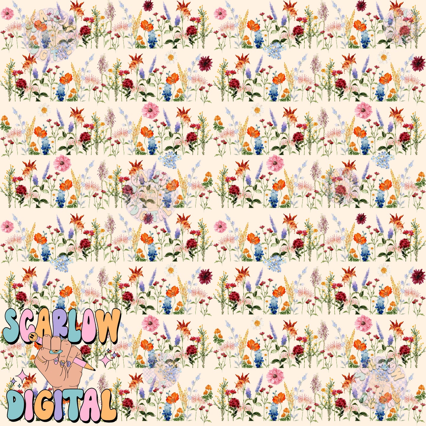 Flowers Seamless Pattern Digital Design Download