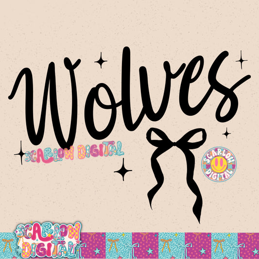Wolves Bow PNG Digital Design