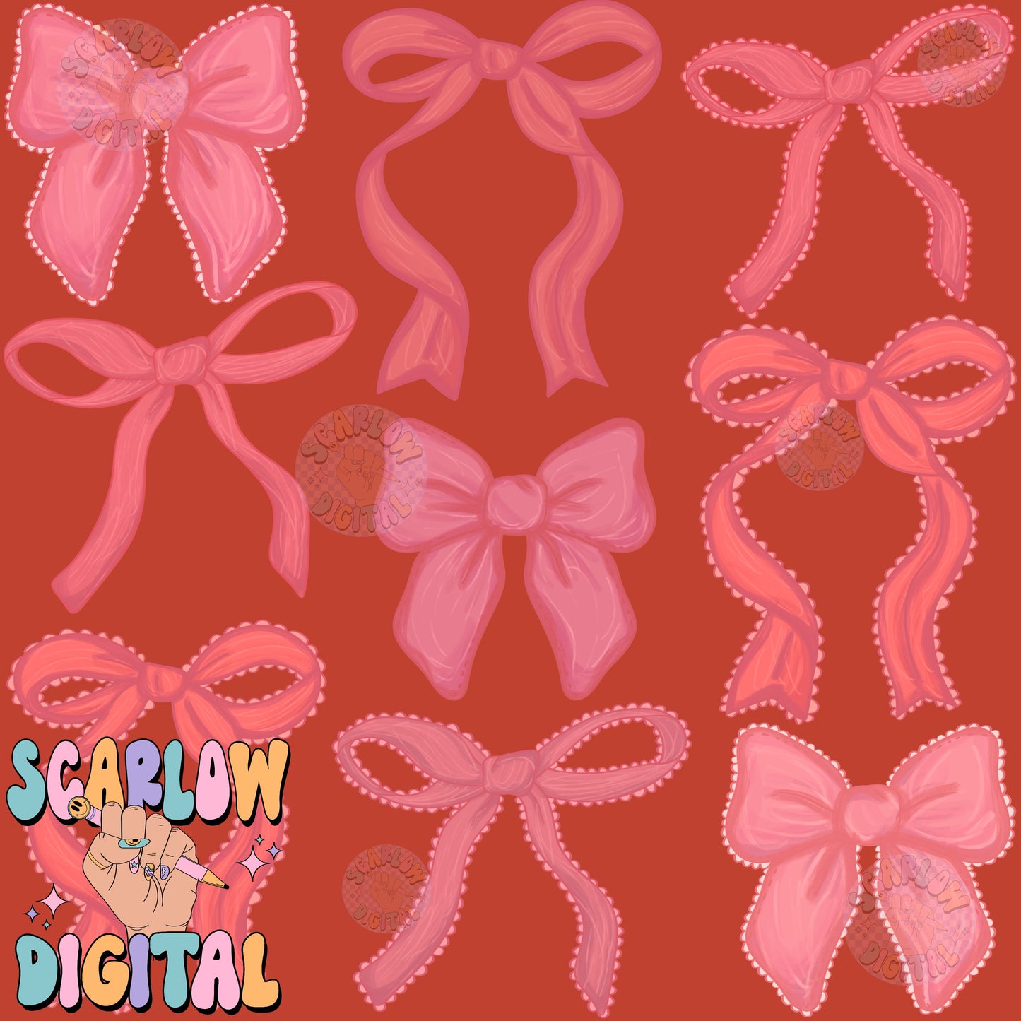 Pink Bows Seamless Pattern Digital Design Download, christmas seamless pattern, coquette seamless pattern, bows digital patterns prints