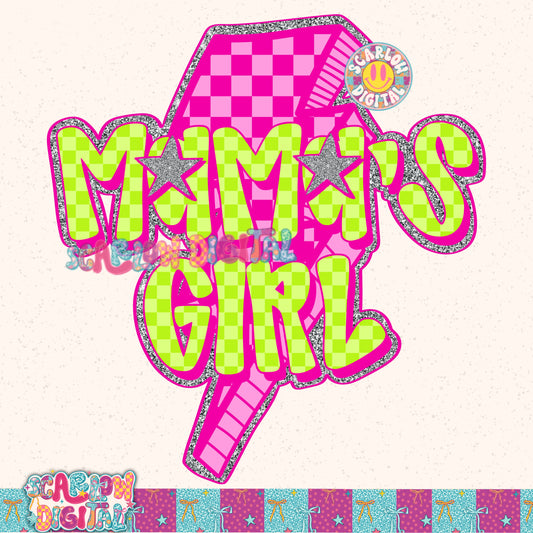 Lime Pink Mama's Girl PNG Digital Design