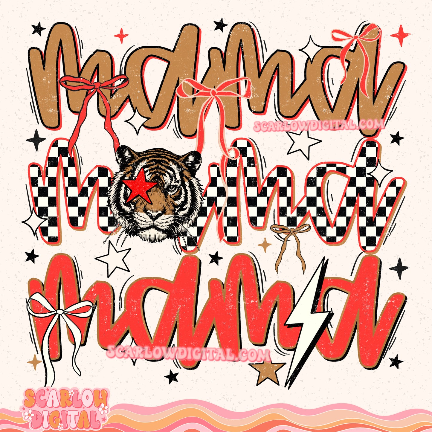 Rad Mama WITH BOWS PNG Digital Design