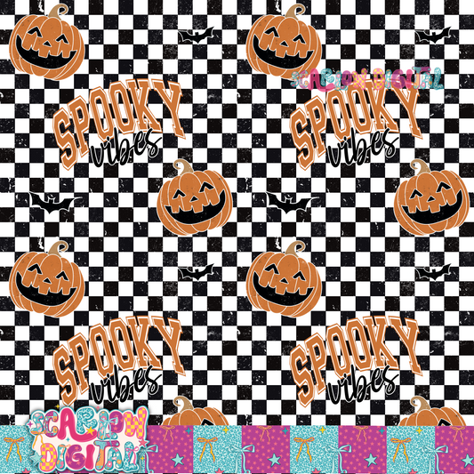 Spooky Vibes Seamless Pattern Digital Design