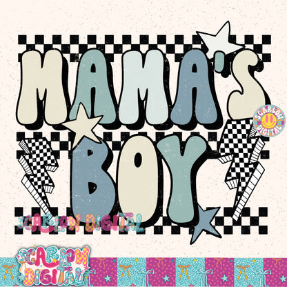 Blue Mama's Boy PNG Digital Design