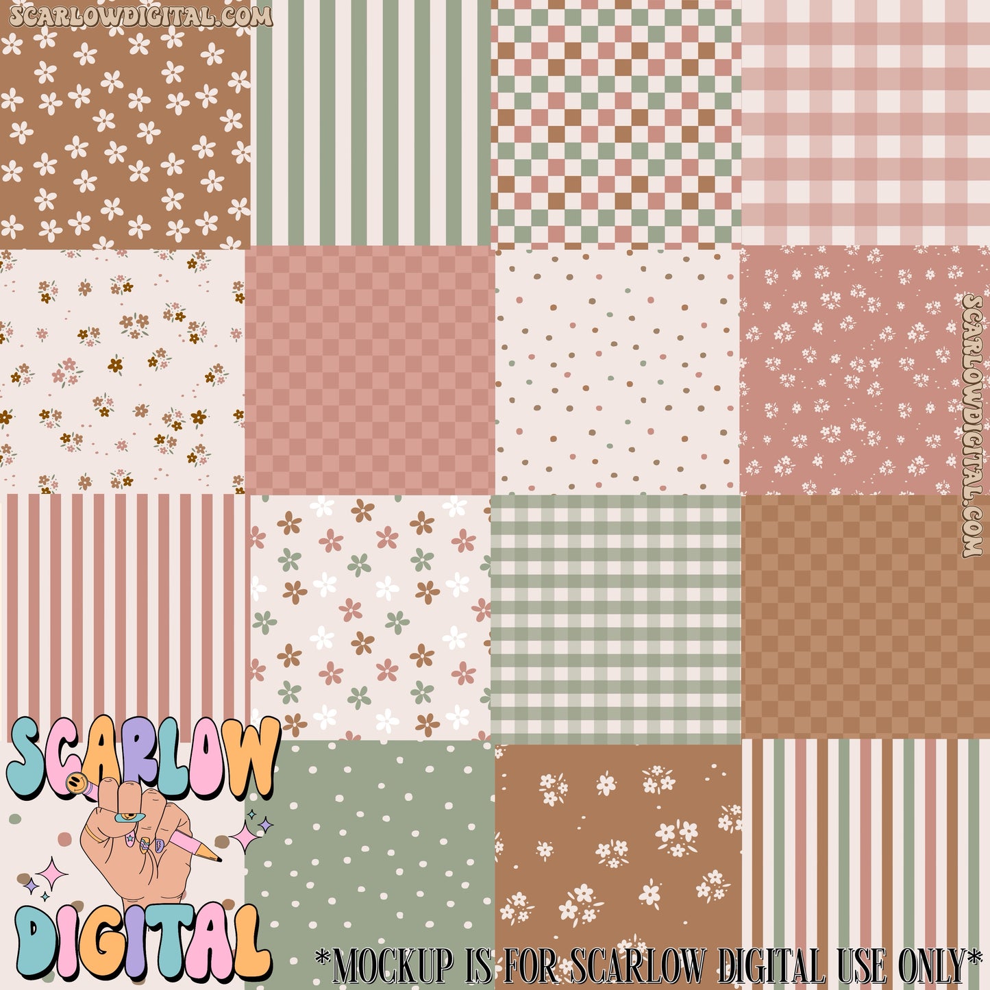 Boho Patchwork Seamless Pattern Digital Design