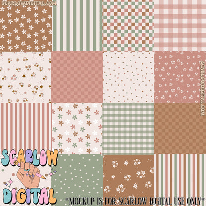 Boho Patchwork Seamless Pattern Digital Design