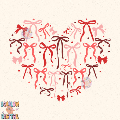 Heart Bows PNG Digital Design Download