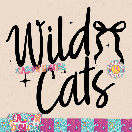 Wildcats Bow PNG Digital Design