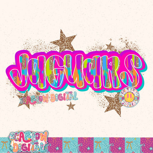 Jaguars Rainbow PNG Digital Design