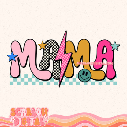 Retro Mama PNG Digital Design