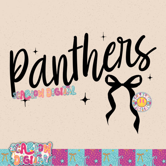 Panthers Bow PNG Digital Design