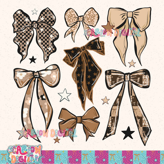 Leopard Bows PNG Digital Design