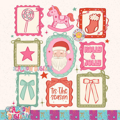 Christmas Stamps PNG Digital Design