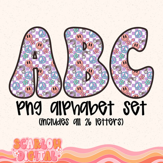 Groovy Alphabet Set Digital Design