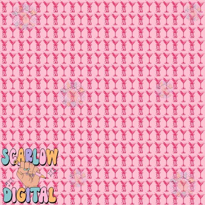 Valentine's Day Martinis Seamless Pattern Digital Design