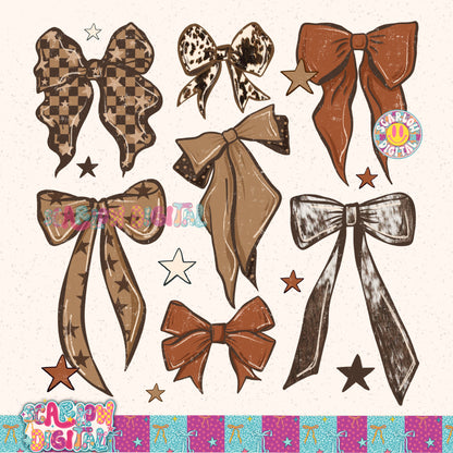 Western Bows PNG Digital Design