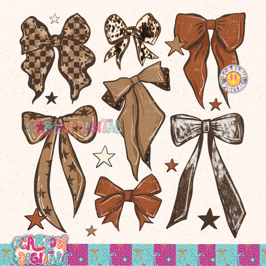 Western Bows PNG Digital Design