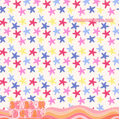 Starfish Seamless Pattern Digital Design