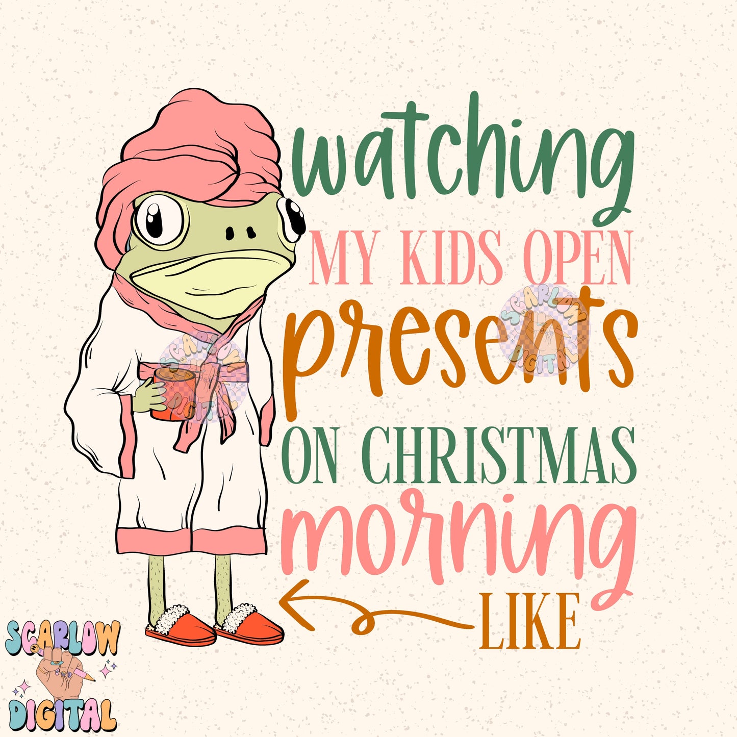 Watching My Kids Open Presents PNG Digital Design, funny christmas designs, frog png, christmas mama designs, adult humor png, holiday png