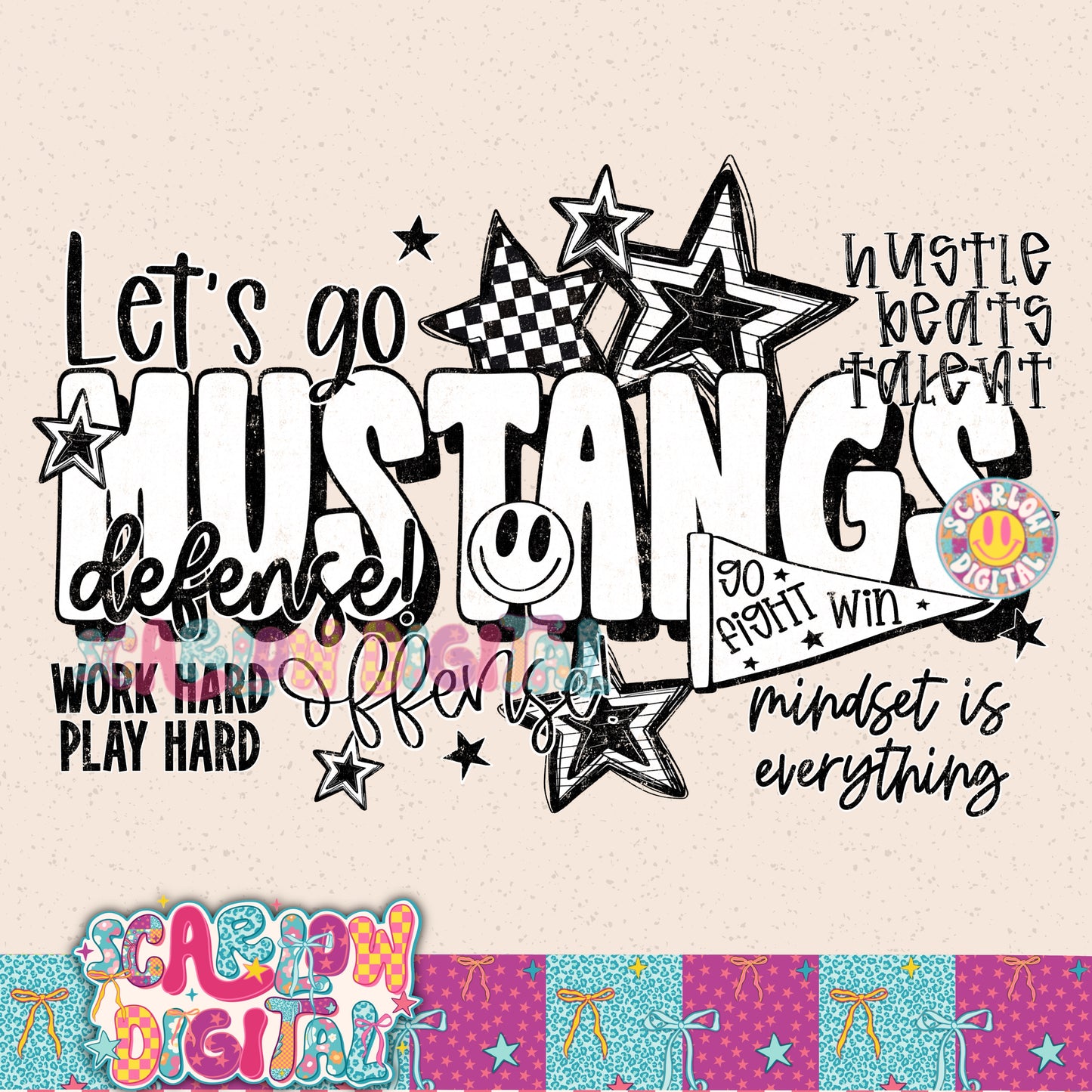 Mustangs PNG Digital Design