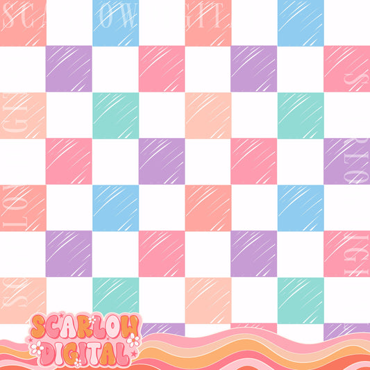 Checkers Seamless Pattern Digital Design