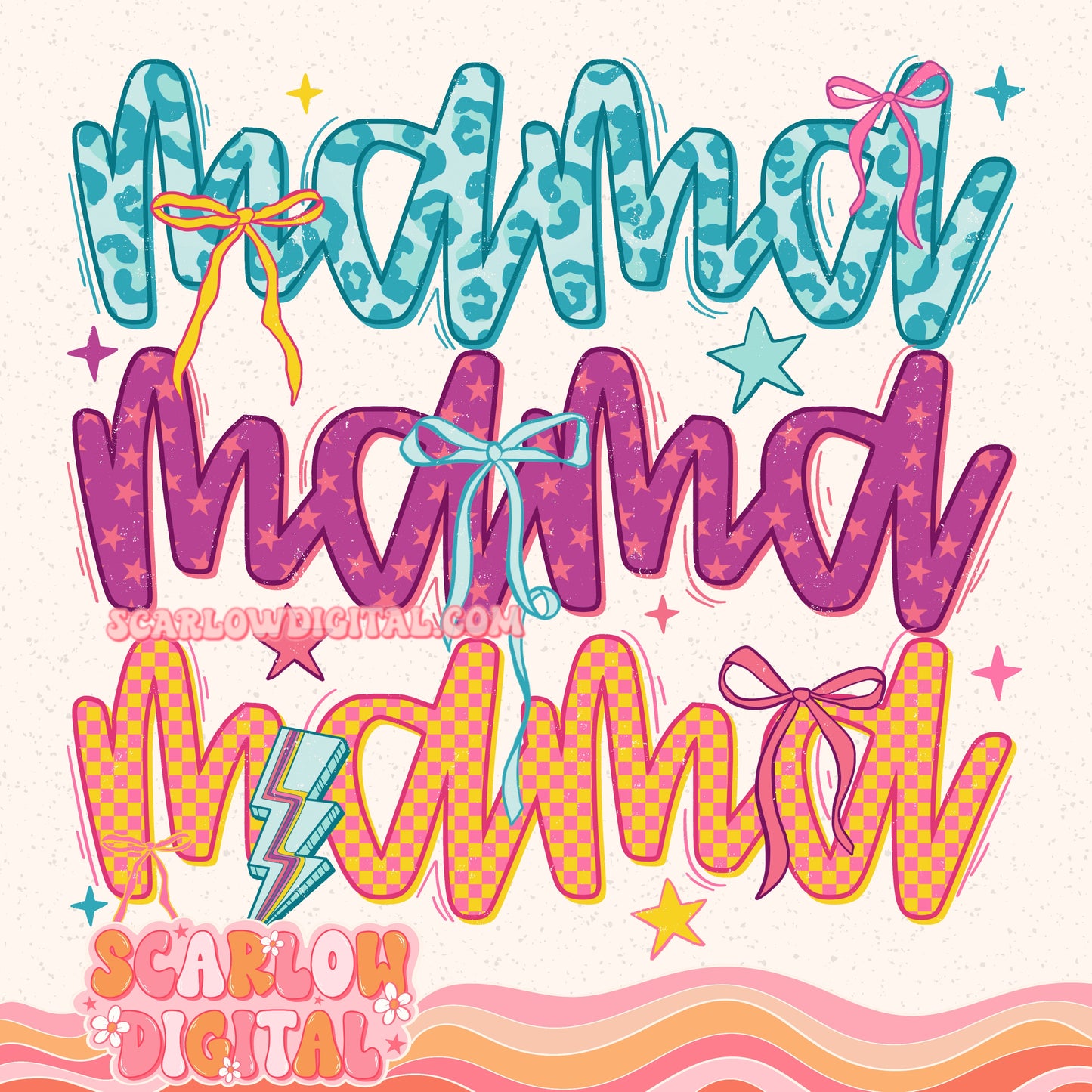 Retro Mama PNG Digital Design